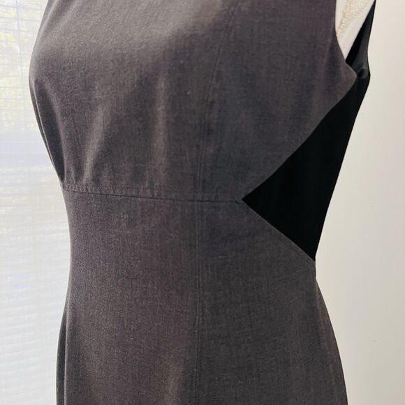 Calvin Klein Black & Gray Colorblock Pencil Dress Secretarycore Lined - Size 6 - Picture 3 of 8